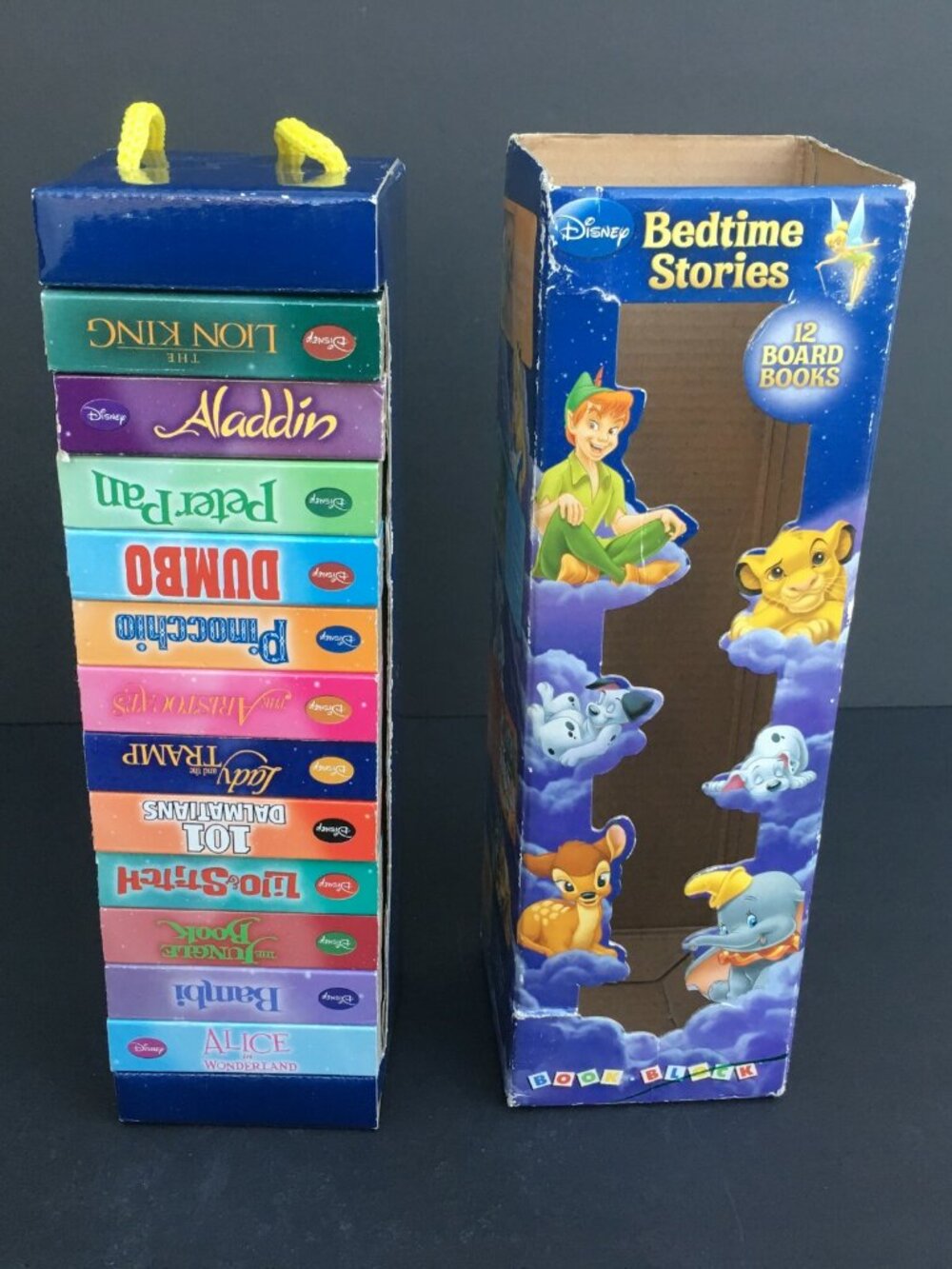 Disney Bedtime Stories 12 Board Books-Aladdin, Pinocchio, Dumbo,Lion King, Bambi